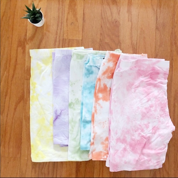 NEW Tie Dye Biker Shorts Pastel Spring S-3X dyed - Picture 2 of 7